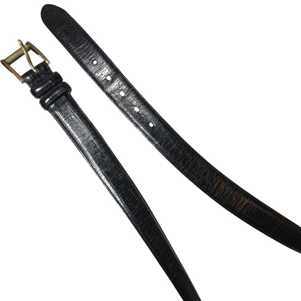 Martin Dingman Alligator Grain Leather Belt Black Italian Calfskin 42